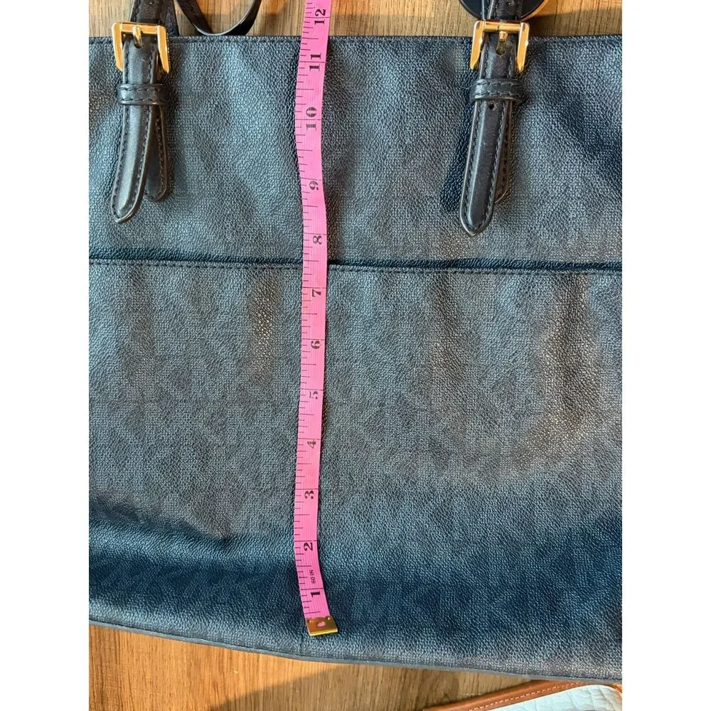 Michael Kors Navy Blue Jet Set Medium Pocket Tote Bag & Trifold Wallet Set EUC
